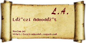 Lóczi Adeodát névjegykártya